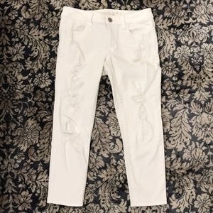 American eagle white cropped jeans